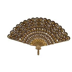 Vintage 1980 Burwood Homco Resin Wall Fan 21"x13.5" Coastal Boho Decor